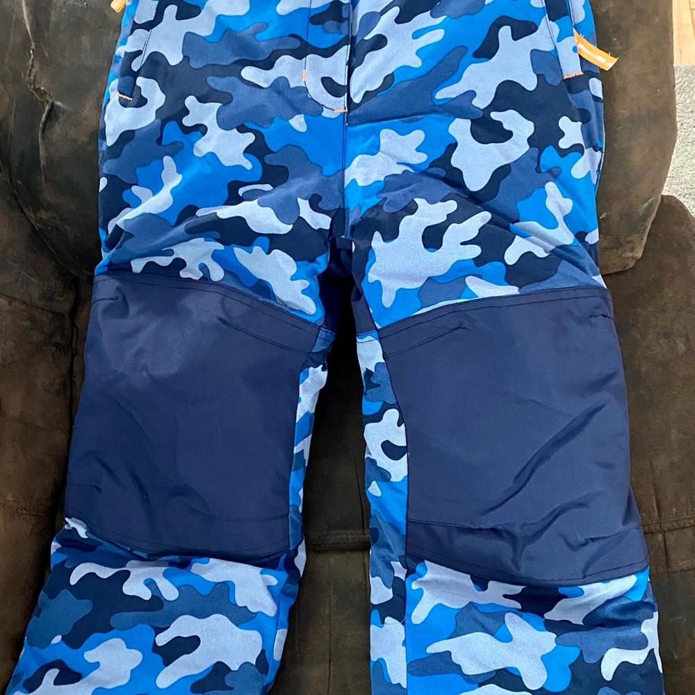 Boys Blue Camouflage Snow Pants